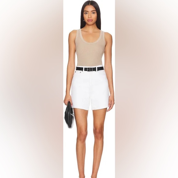 NWT AGOLDE Cream Denim Shorts Stella Short High Rise Baggy Short Size‎ 31